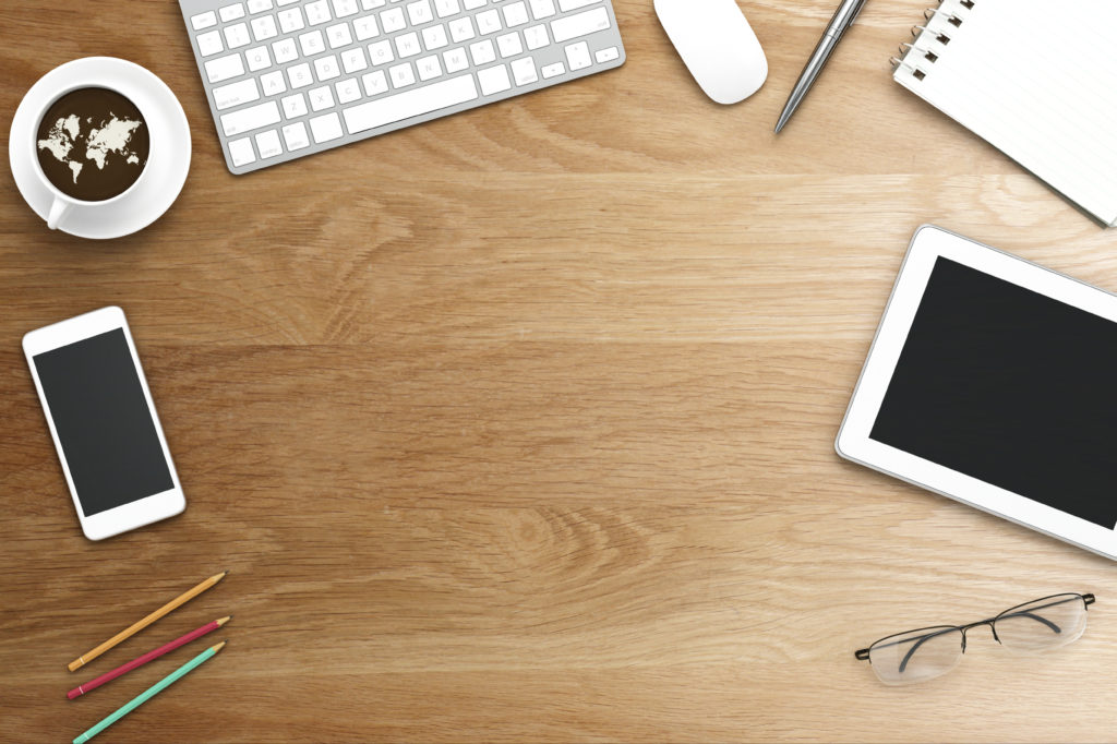 Mobile office on table